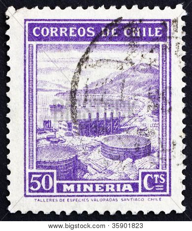 Postage stamp Chile 1938 Mining, Industry