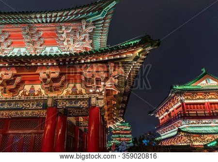 teng wang pavilion in nan chang jiang xi province China at night