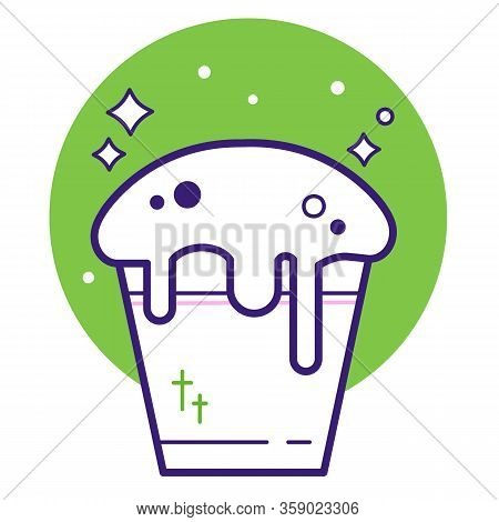 Stylized Cute Cakes Icon. Easter Vector Set