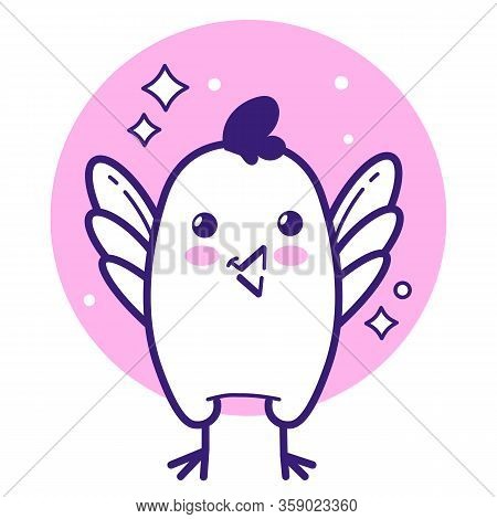Stylized Cute Chicks Icon. Easter Vector Set