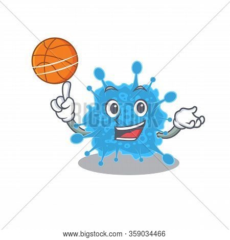 Gorgeous Andecovirus Mascot Design Style With Basketball