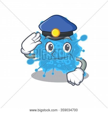 Police Officer Mascot Design Of Andecovirus Wearing A Hat