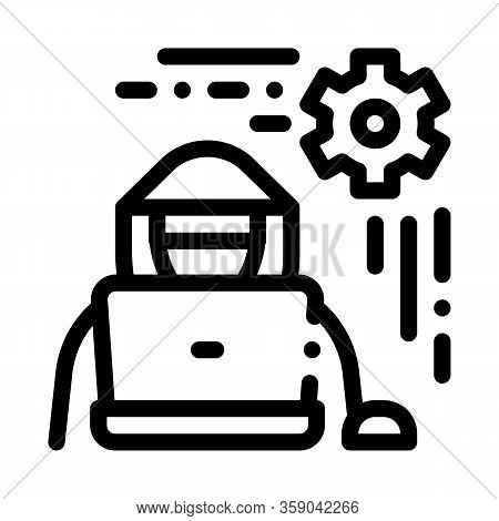 Settings Hacker Icon Vector. Settings Hacker Sign. Isolated Contour Symbol Illustration