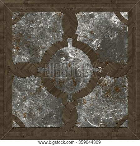 Geometric Pattern Wooden Floor And Wall Mosaic Decor Tile