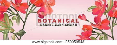 Red Astromelia Romantic Floral Advertising: Promotion Banner, Greeting Card, Party Invitation, Holid
