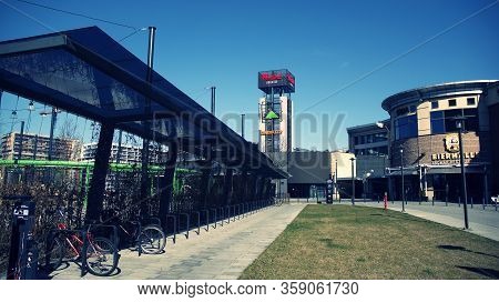Warsaw, Poland. 1 April 2020. Westfield Arkadia Shopping Centre In Warsaw. Shopping Mall Completely 