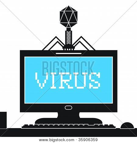 Bacteriofaag verpesting Computer van Virus