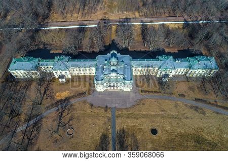 Top View Of The Old Znamensky Palace On A Sunny March Day (aerial Photography). Manor 