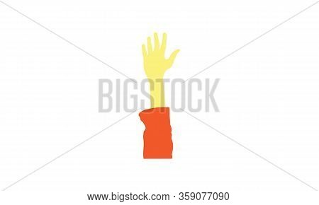 Raise Hand Gesture Vector Icon, Can Modify Color And Shape Easily.