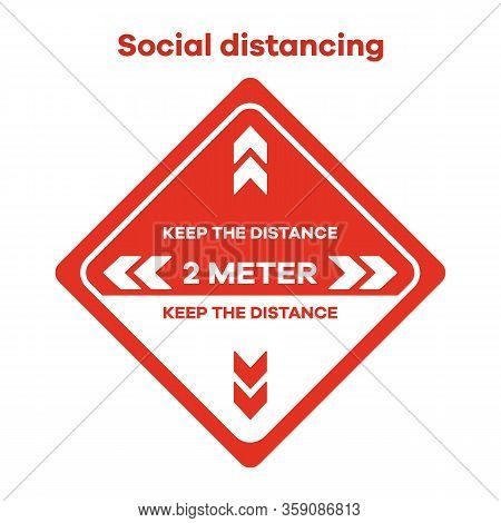 Vector Illustration Keep Distance. Social Distancing. Chinese Coronavirus Covid-19 Quarantine. Pande