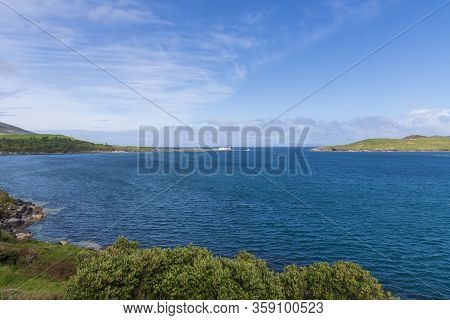 Beautiful View Of Valentia Island Lighthouse At Cromwell Point. Locations Worth Visiting On The Wild