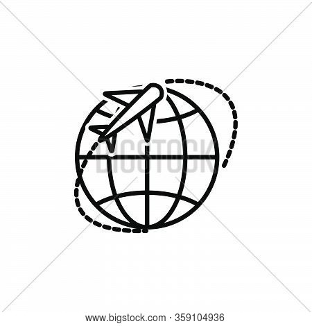Globe Plane Transportationvector Graphic Design Illustration Isolated