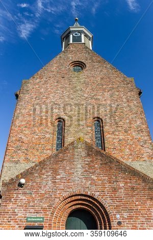 Tower Of The Historic Stefanus Church In Holwierde, Netherlands