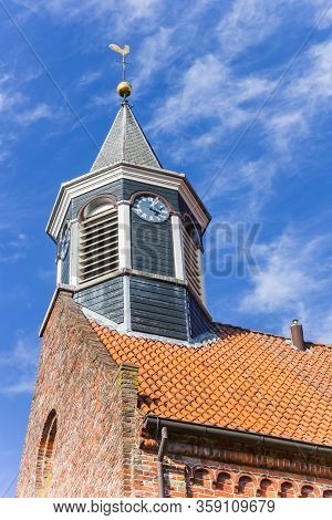 Tower Of The Historic Stefanus Church In Holwierde, Netherlands