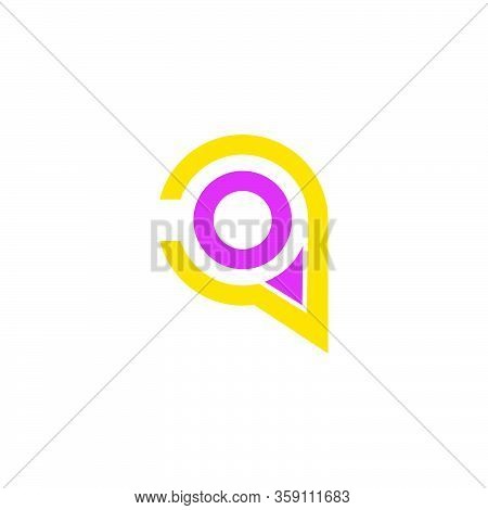 Letter Qo Circle Geometric Arrow Logo Vector