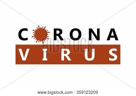 Virus Icon Typoghraphy Isolated On White Background Vector Illustration Eps10