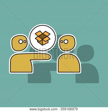 Dropbox Color Icon . Realistic Icon Or Logo Sticker