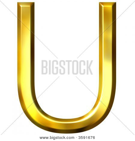3D 金色字母 U
