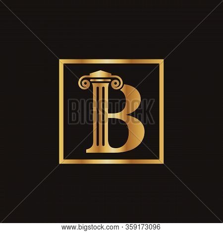 Attorney & Law Letter B Logo With Creative Modern Rectangular Vector Template. Law Business Letter B