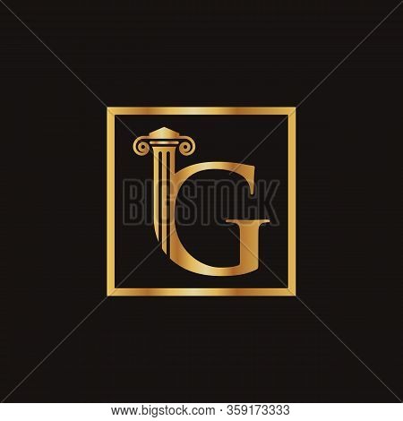 Attorney & Law Letter G Logo With Creative Modern Rectangular Vector Template. Law Business Letter G