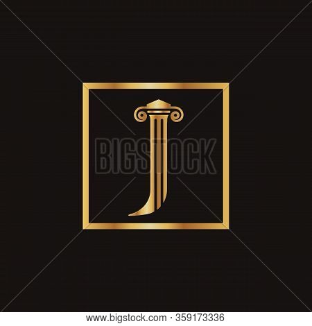 Attorney & Law Letter J Logo With Creative Modern Rectangular Vector Template. Law Business Letter J