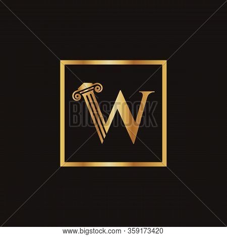 Attorney & Law Letter W Logo With Creative Modern Rectangular Vector Template. Law Business Letter W