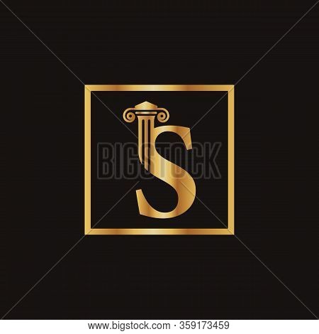 Attorney & Law Letter S Logo With Creative Modern Rectangular Vector Template. Law Business Letter S