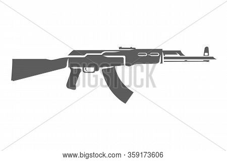 Legendary Soviet Assault Rifle Vector Illustration. Automatic Rifle Weapon.