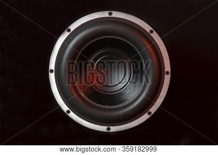 Car Audio System On A Black Background.subwoofer.
