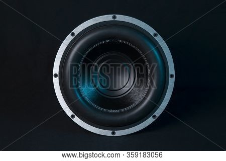 Car Audio System On A Black Background.subwoofer.