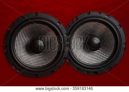Car Audio System On A Black Background.subwoofer.