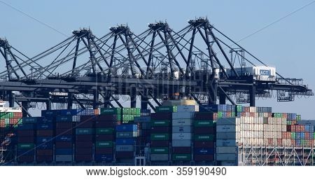 Kwai Tsing, Hong Kong 29 November 2019: Kwai Tsing Container Terminals