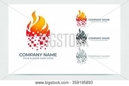 Modern Fire Logo Design Vector Illustration. Graphic Design Element