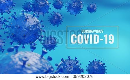 Covid-19, Coronavirus Text And Illustration. Artistic 3d Illustration Of The Severe Acute Respirator