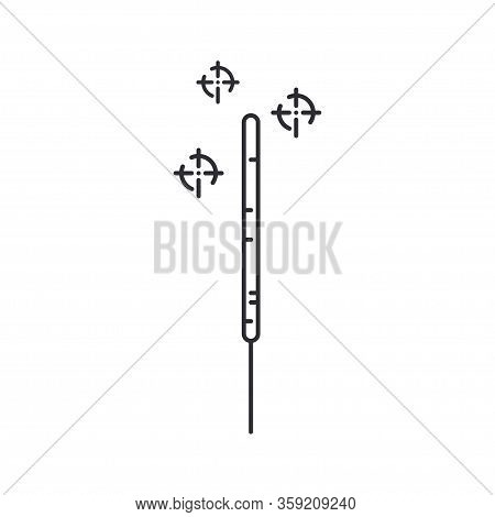 Line Sparkler, Bengal Fire, Bright Pyrotechnic Icon. Happy Birthday. Party Celebration, Holidays Eve