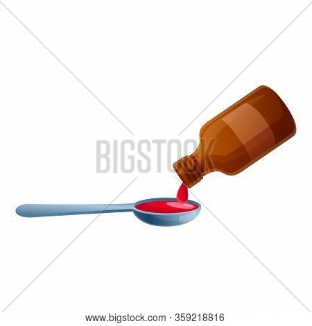 Dosage Cough Syrup Icon. Cartoon Of Dosage Cough Syrup Vector Icon For Web Design Isolated On White 
