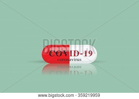 Covid-19 Antiviral Drug Capsules. Illustrator Vector Eps 10.