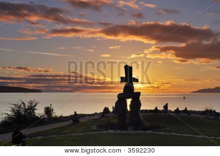 Símbolo - Inukshuk em inglês Bay, Vancouver