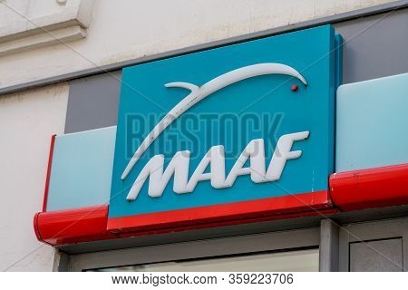 Bordeaux , Aquitaine / France -  01 09 2020 : Maaf Sign Office Store Assurances Bank Logo On Street 