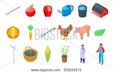 Agronomist Icons Set. Isometric Set Of Agronomist Vector Icons For Web Design Isolated On White Back