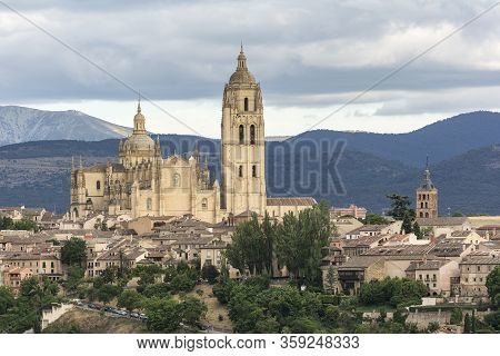 The Famous Cathedral Of Segovia In Spain, The Last Gothic Cathedral Built In Europe