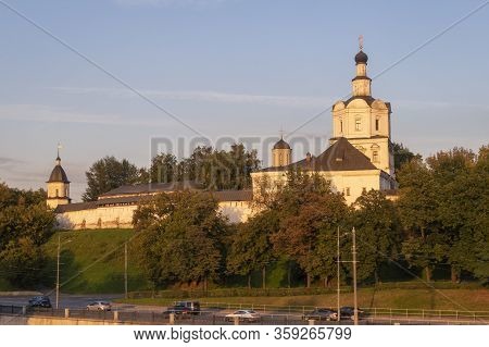 Spaso Andronikov Monastery And Andronyevskaya Embankment In Moscow.  Andrey Rublev Museum. Orthodox 