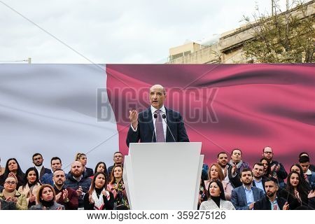 Cospicua / Malta - 19-january-2020 Robert Abela Gives Speech To The People Of Cospicua For The First