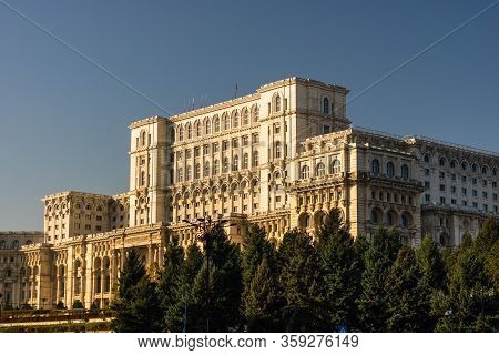 Famous Palace Of The Parliament (palatul Parlamentului) In Bucharest, Capital Of Romania
