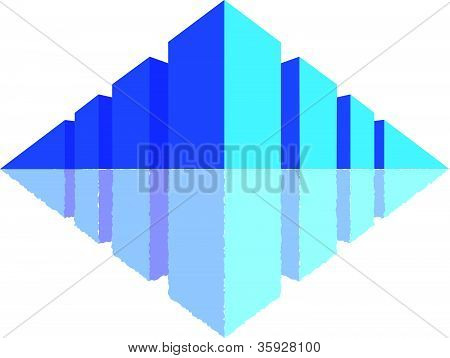 Blue Perspective With Reflection.