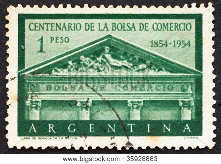 Briefmarke 1954 Argentinien Buenos Aires Stock exchange
