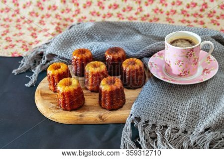 Canele is a small French pastry with rum and vanilla 