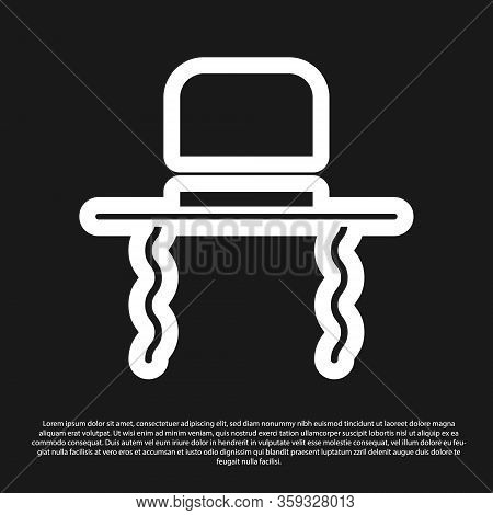 Black Orthodox Jewish Hat With Sidelocks Icon Isolated On Black Background. Jewish Men In The Tradit