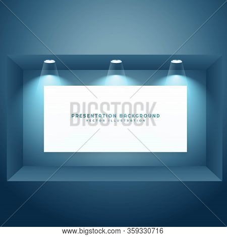 Empty Display Frame With Spot Light Music Festival Poster Template No3