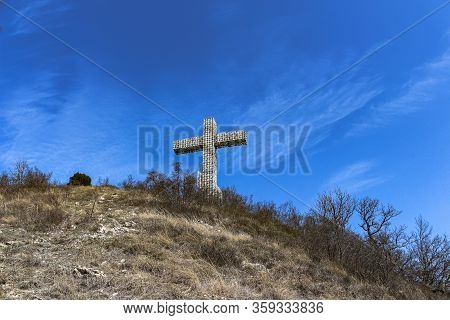 Christian Monument On A Mountain In Gelendzhik
